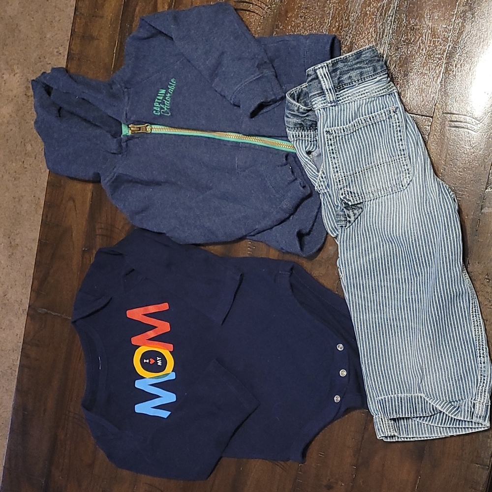 Lot of 3 gap onesie gap jeans and carter sweater 18 month to 24 months